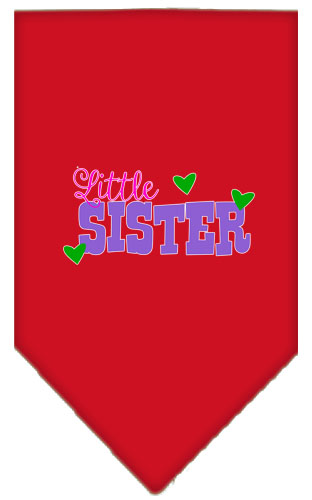 Little Sister Screen Print Bandana Red Large